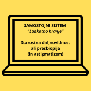 Samostojni sistem za naravno izboljšanje starostne daljnovidnosti ali presbiopije